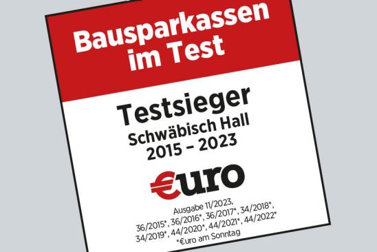 Testsiegel: Beste Bausparkasse – Testsieger Schwäbisch Hall