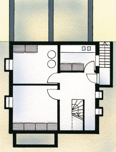 Haus mit zwei Fassaden: Plan Keller
