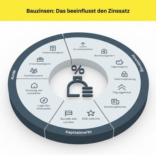 Dreidimensionales Kuchendiagramm mit Einflussfaktoren