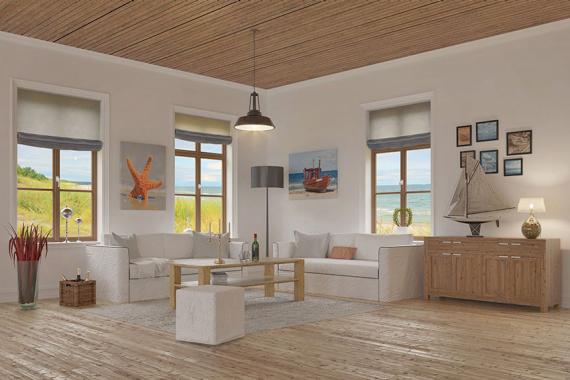Maritim eingerichterter Wohnraum