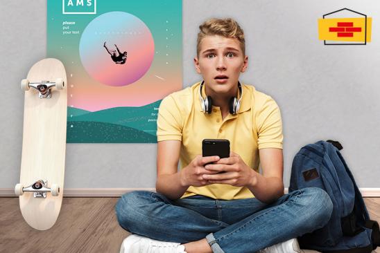 Junger Mann und Skateboard Junger Mann und Skateboard