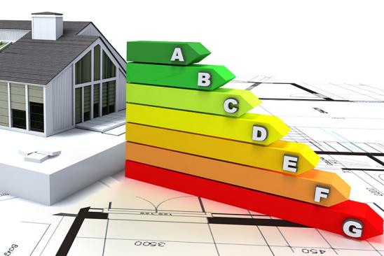 Modellhaus mit Energieeffizienzklassen