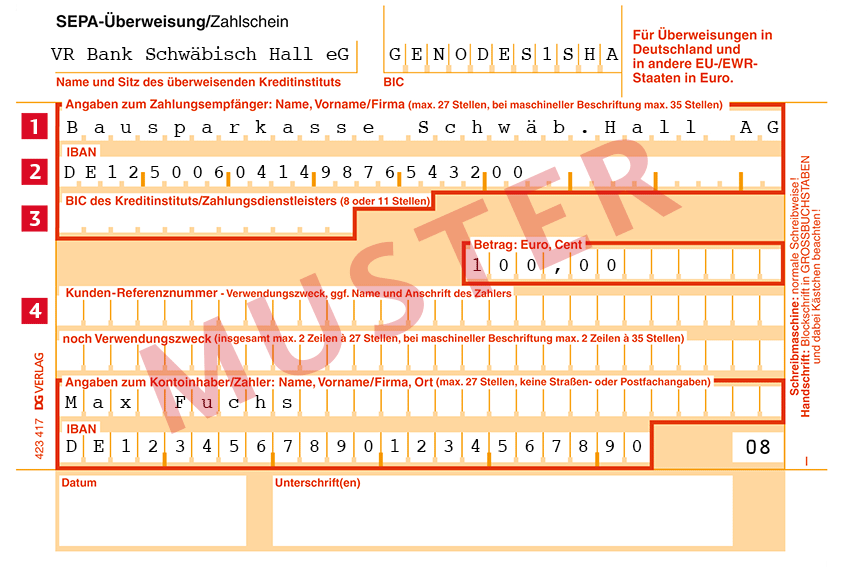 Vertrags Iban Bausparkasse Schwabisch Hall