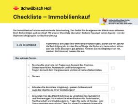 Ausschnitt Checkliste Hauskauf