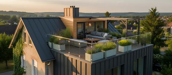 Anbau mit Dachterrasse