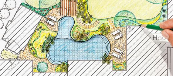 Skizze, wie man eine Garten anlegt