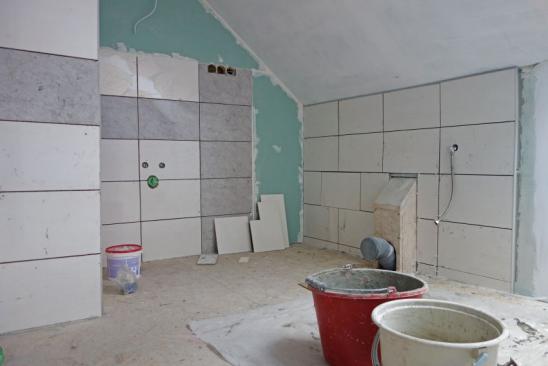 Badezimmer während der Renovierung