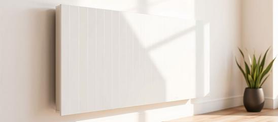 Elektrischer Heizkörper an heller Zimmerwand