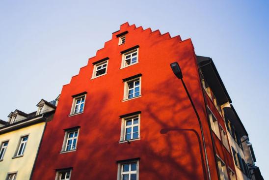Old european architecture, colorful facades