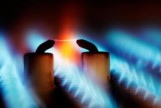 Gasflamme in der Nahaufnahme