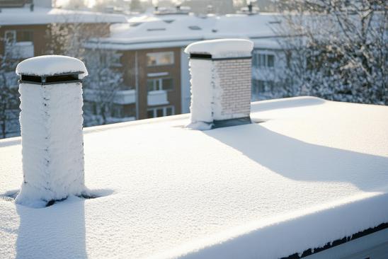 Zugeschneites Flachdach