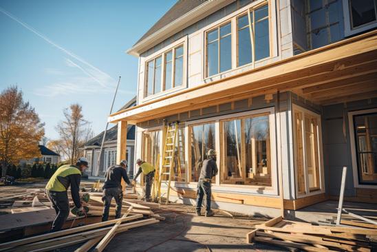 Nachhaltige Immobilien: Holzhaus im Bau