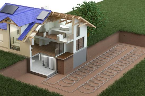 model of house and heat pump system