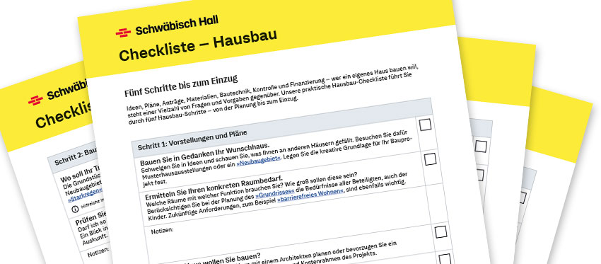 Zur Checkliste Hausbau