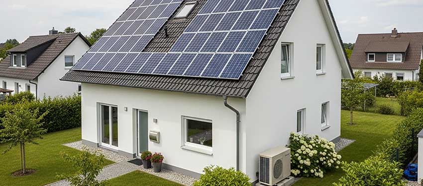 Wärmepumpe mit Photovoltaik: Einfamilienhaus
